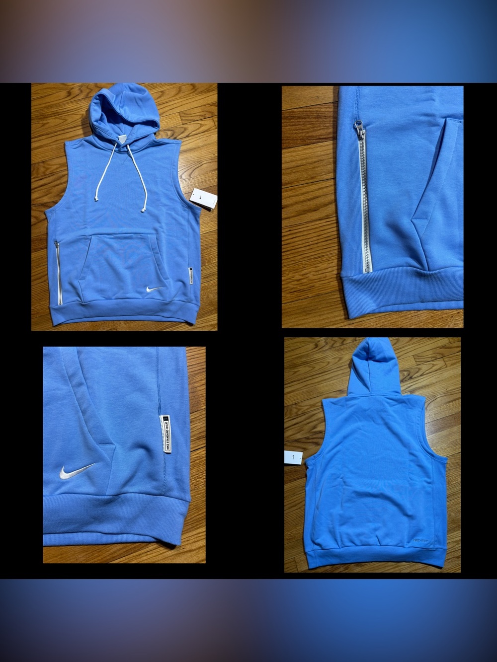 Nike Dri-FIT Standard Issue Sleeveless Hoodie Blue Men’s sz L NEW!!